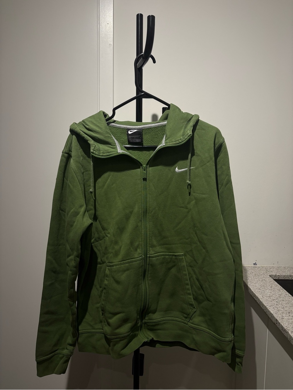 Nike Olive Green Full-Zip Hooded Bomber Jacket